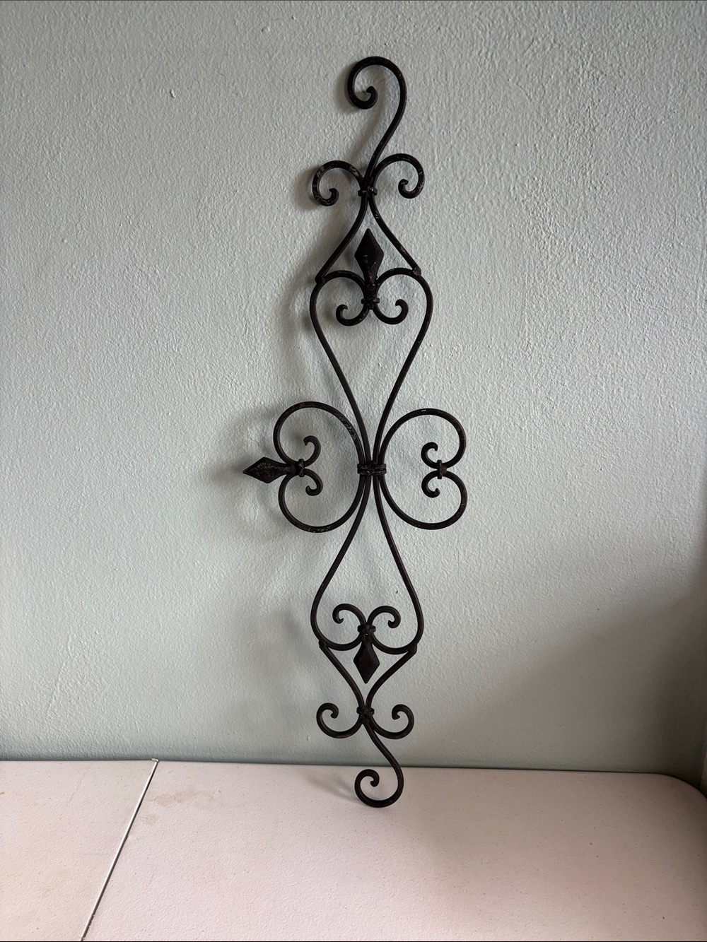 Hand Worked Ornate Black Wrought Iron Metal Wall Decor/Window Valance